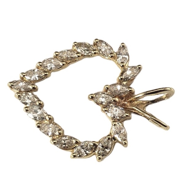 14 Karat Yellow Gold Diamond Heart Pendant #16839 - Picture 3 of 8